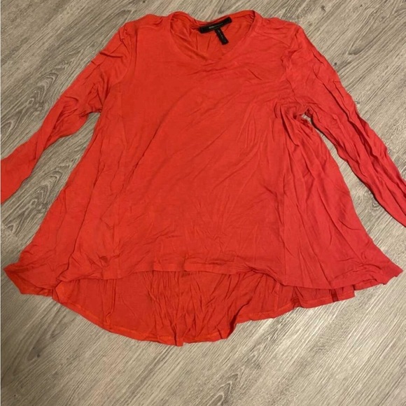 BCBG Red Flowy Longsleeve - Picture 1 of 2